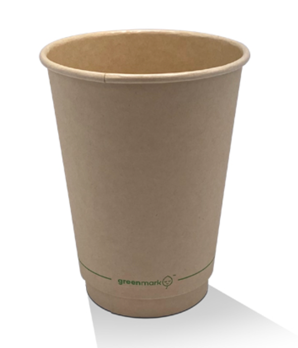 12oz Aqueous Coated Bamboo Double Wall Coffee Cup (Carton of 500)