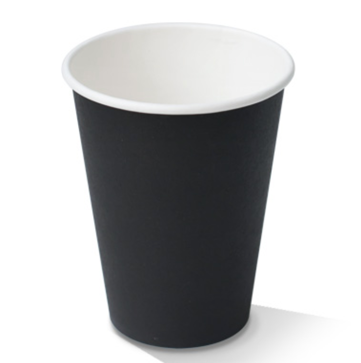 12oz PE Coated Single Wall Coffee Cup Black (Carton of 1000)
