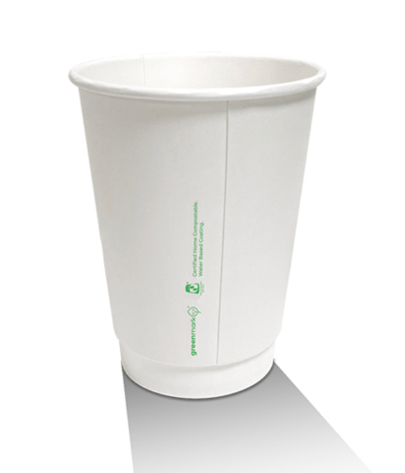 12oz Aqueous Coated Double Wall Coffee Cup White Carton/500