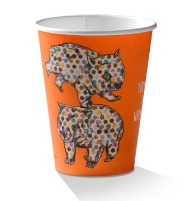 12oz PLA Coated Single Wall Coffee Cup Animal Print Carton/1000