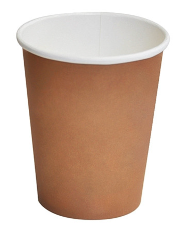 12oz PLA Coated Single Wall Coffee Cup Brown Carton/1000