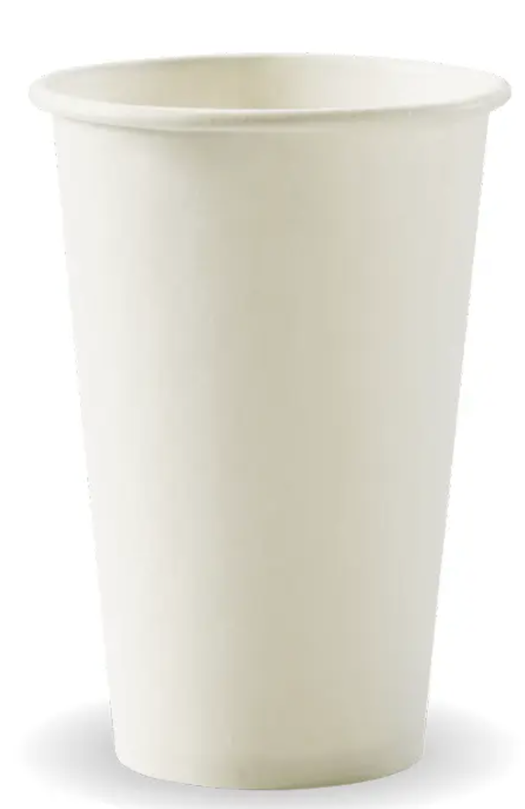 12oz Slim (80mm) PE Coated White Coffee Cup (Carton of 1000)
