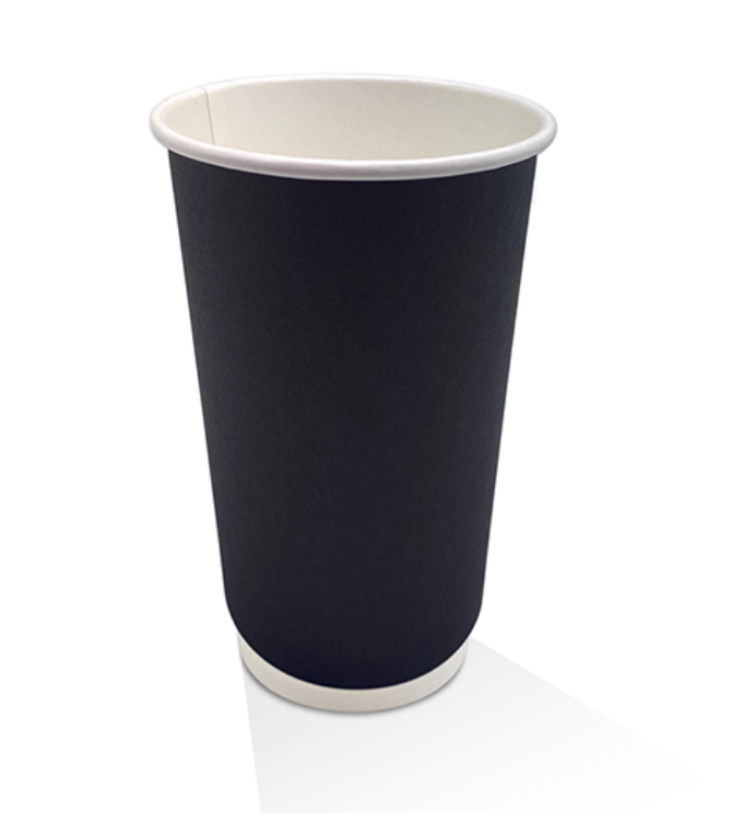 16oz PE Coated Double Wall Coffee Cup Black (Carton of 500)