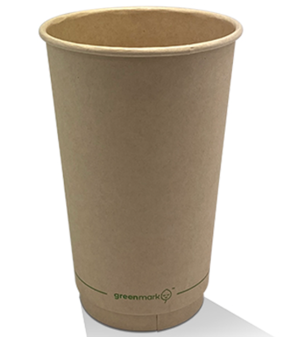 16oz Aqueous Coated Bamboo Double Wall Coffee Cup Carton/500