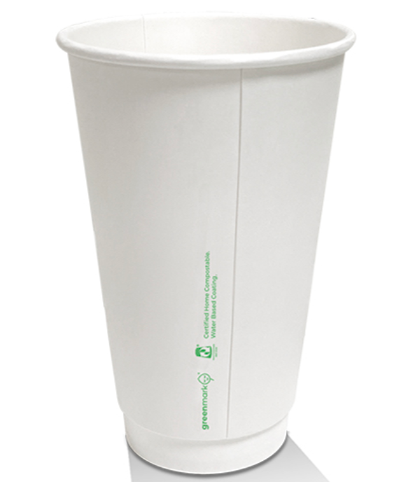 16oz Aqueous Coated Double Wall Coffee Cup White (Carton of 500)