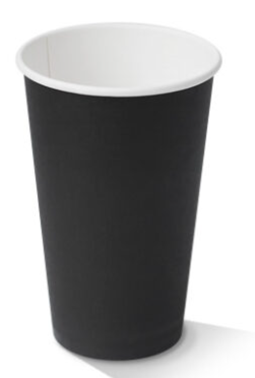 16oz PE Coated Single Wall Coffee Cup Black Carton/1000