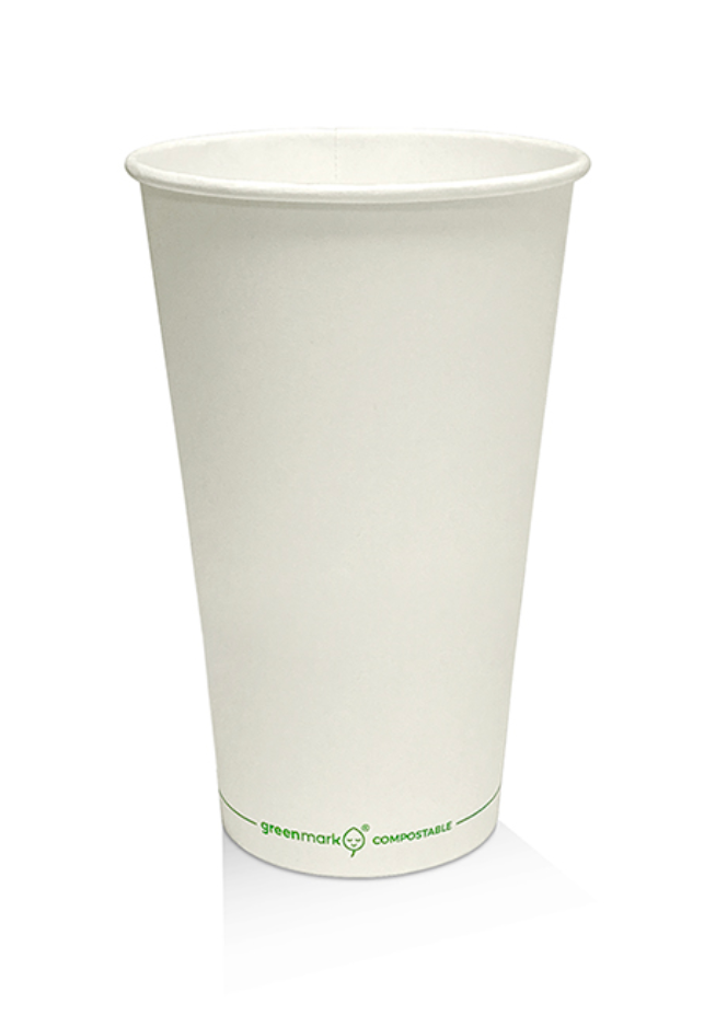 16oz PLA Coated Single Wall Coffee Cup Plain White (Carton of 1000)