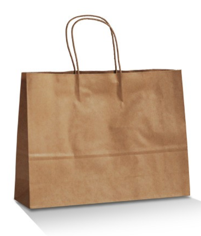 Uber Style Large Takeaway Brown Carry Bag with Handle Carton/250