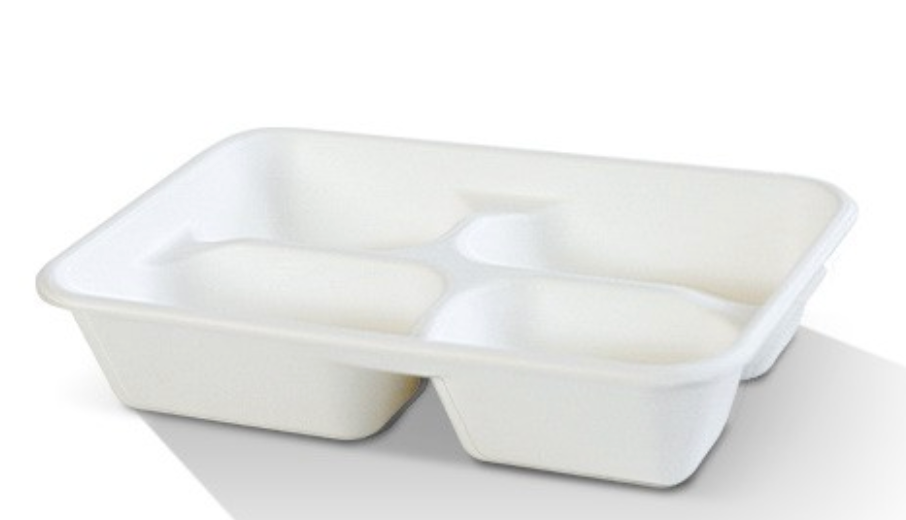 4 Compartment Sugarcane Tray Carton/300