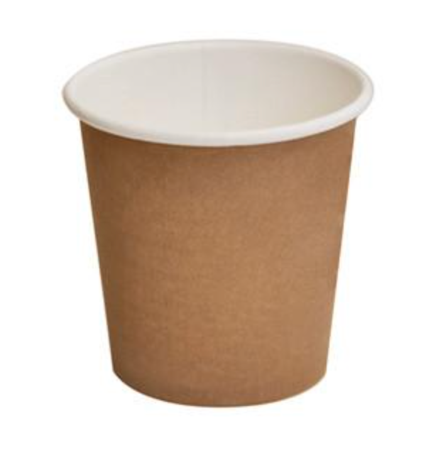 4oz PLA Coated Single Wall Coffee Cup Brown Carton/1000