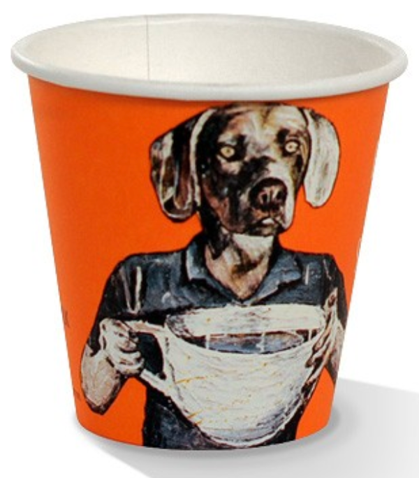 6oz PLA Coated Single Wall Coffee Cup Art Series Carton/1000