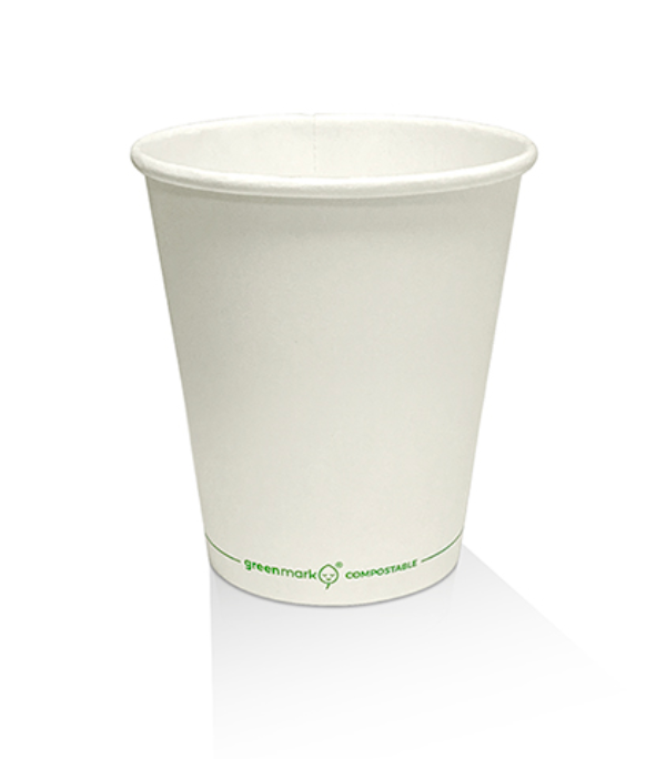 6oz PLA Coated Single Wall Coffee Cup Plain White Carton/1000