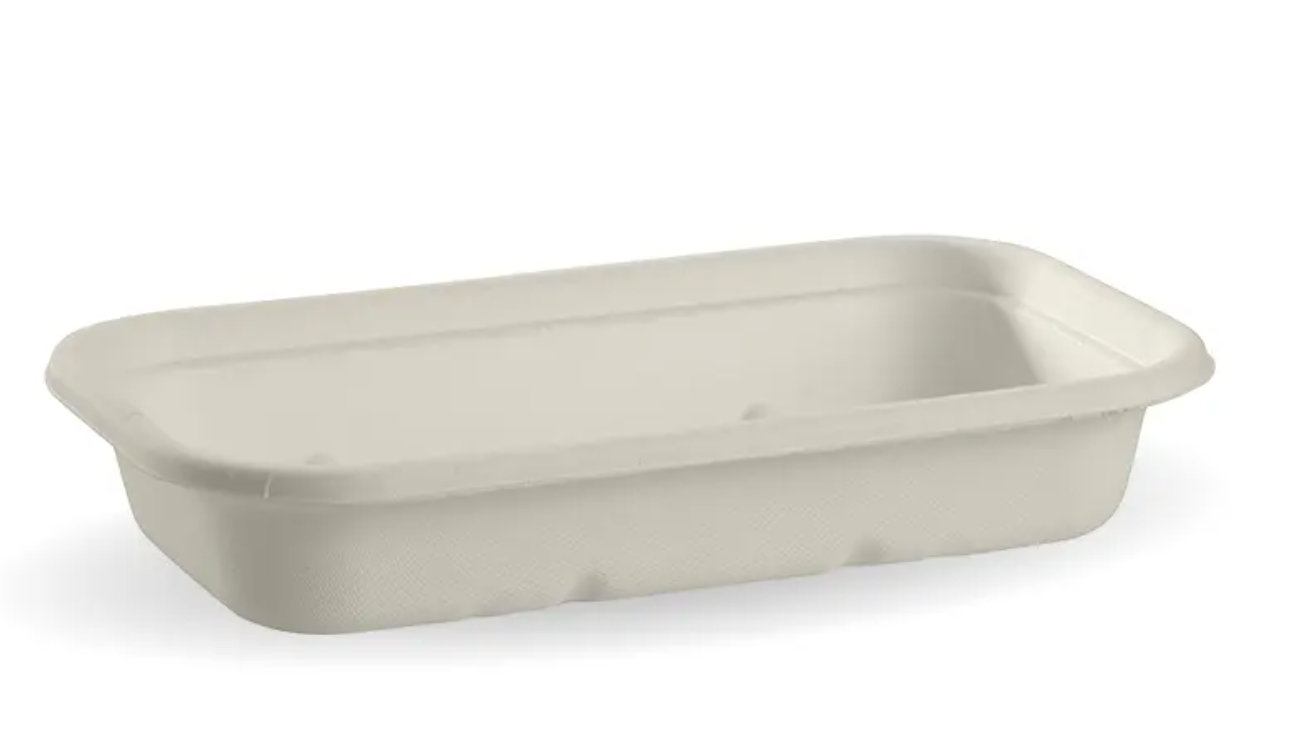 Biopak 750ml White Plant Fibre Takeaway Sugarcane Base Carton/500