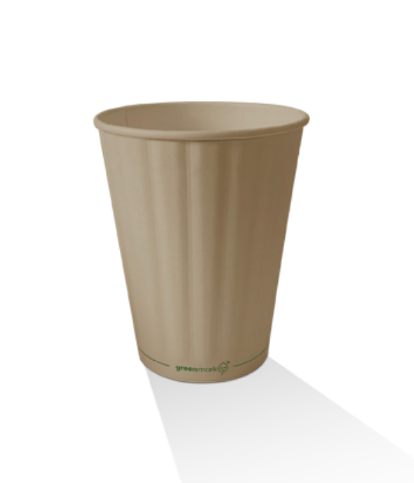 8oz Aqueous Coated Bamboo Embossed Double Wall Cup