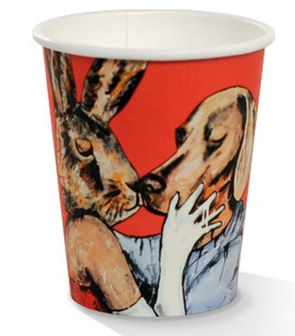 8oz PLA Coated Single Wall Coffee Cup Art Series Carton/1000