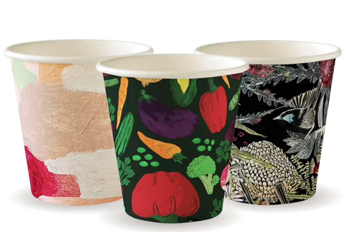BioPak 6oz Art Series Single Wall Bio Cup Coffee Cup Carton/1000