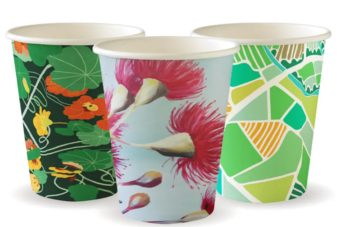 BioPak 8oz Art Series Bio Cup Coffee Cup Carton/1000