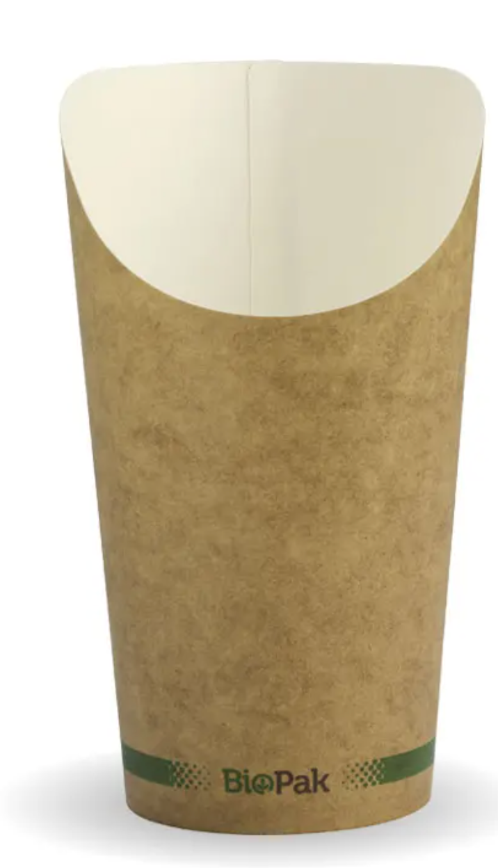 16oz Biopak Paper Chip Cup Medium Carton/1000