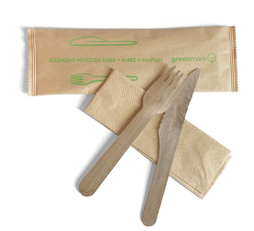 Economy Cutlery Set Fork/Knife/Napkin Carton/400