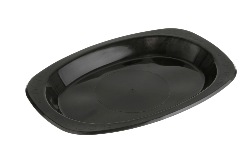 Genfac 210mm x 300mm Oval Plate Medium Black Carton/500