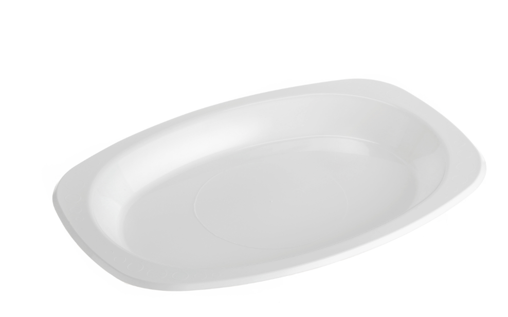 Genfac 210mm x 300mm Oval Plate Medium White Carton/500