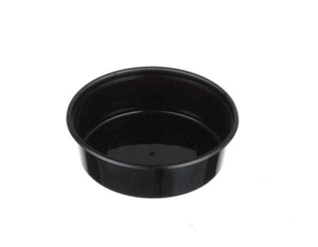 Genfac 220ml Round Plastic Container Black Carton/500