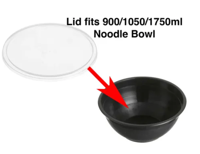 Genfac 180mm Round Plastic Lid to Fit 900ml/1050ml and 1750ml Carton/400