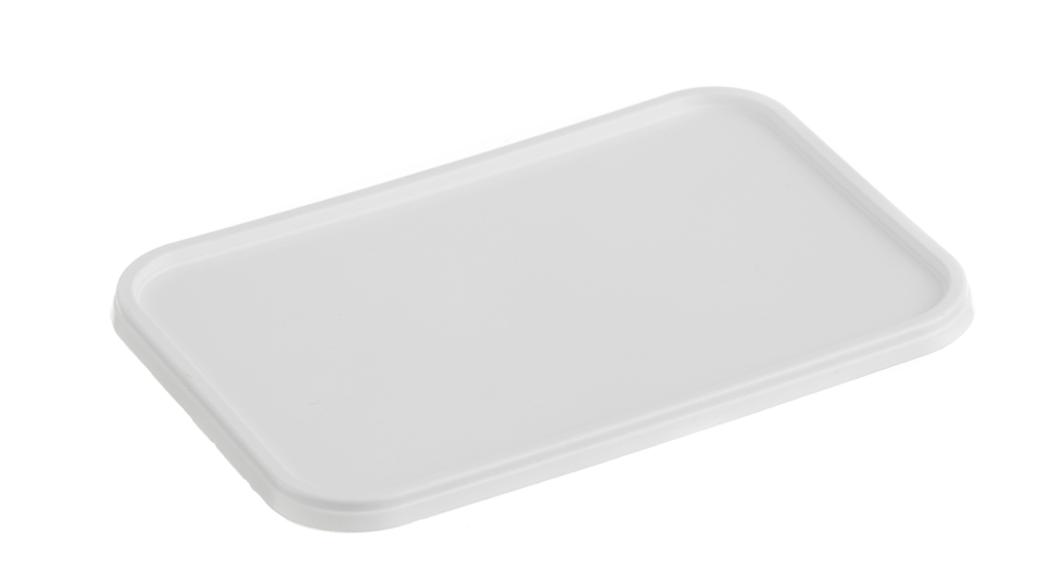 Genfac Ribbed Rectangular Lid White Carton/500