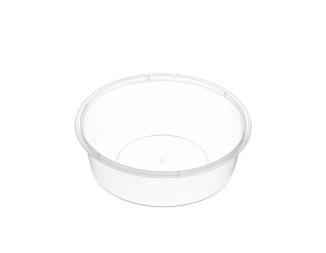 Genfac 220ml Round Plastic Container Natural Clear Carton/500