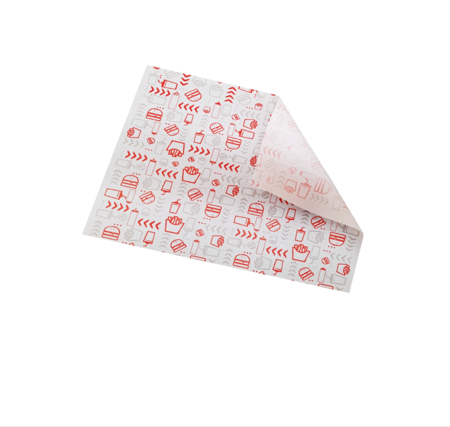 Greaseproof Paper- Burger and Shakes 1/2 Cut