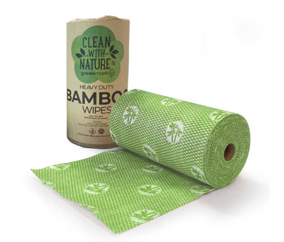 Heavy Duty Bamboo Wipes Green Colour Carton/6 Rolls