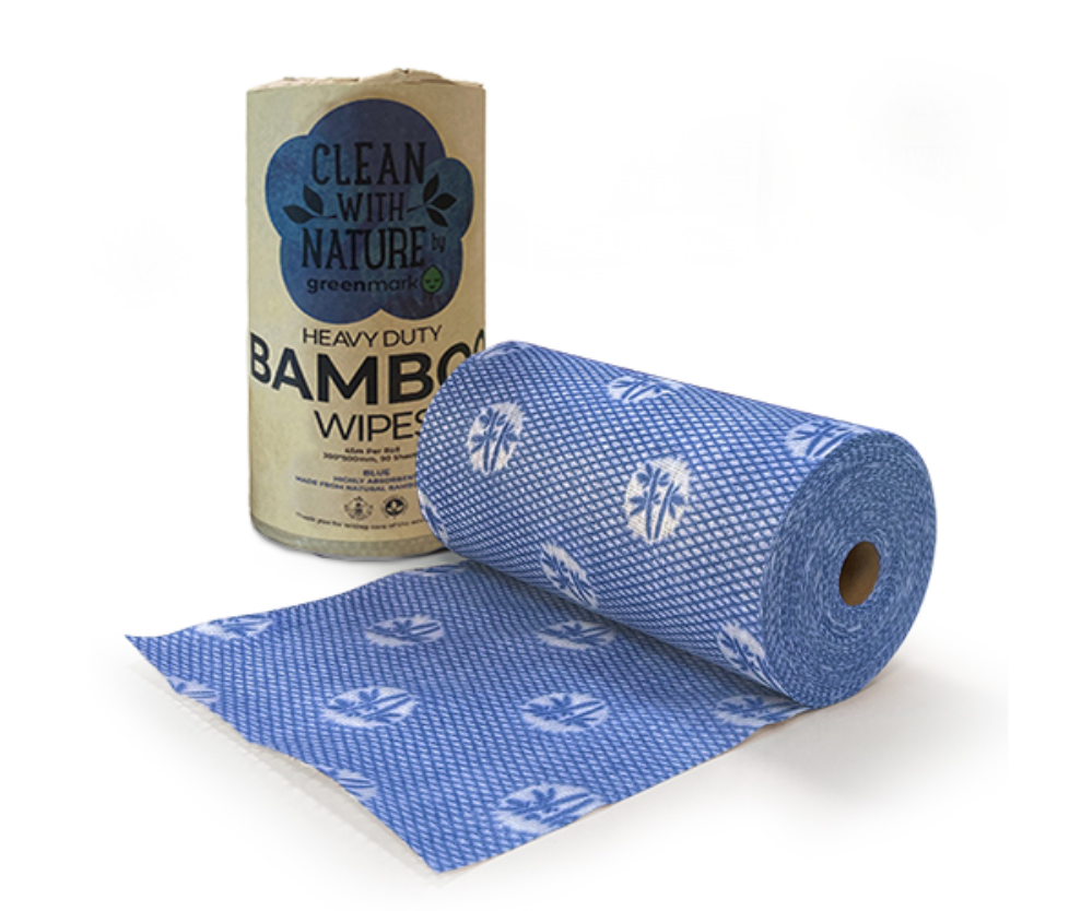 Bamboo Wipes Heavy Duty Bamboo Wipes Blue Colour Carton/6 Rolls