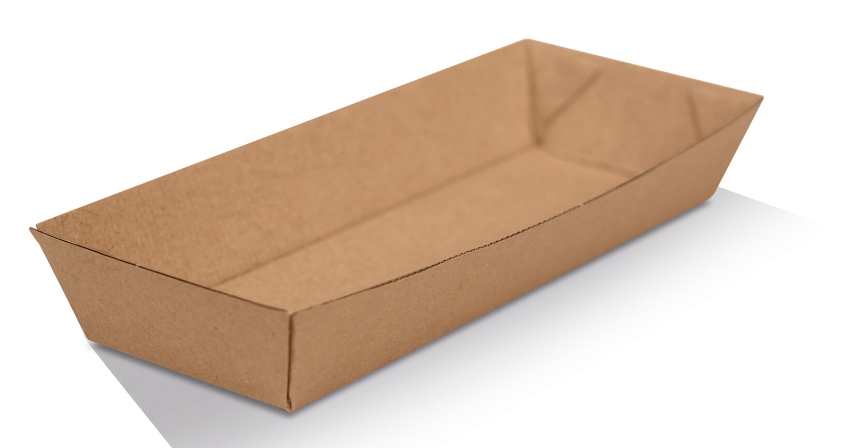 Hot Dog Tray Corrugated Brown Kraft Plain (Carton of 600)