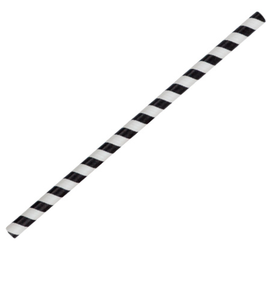 Jumbo Paper Straw Black Stripe (Carton of 2500)
