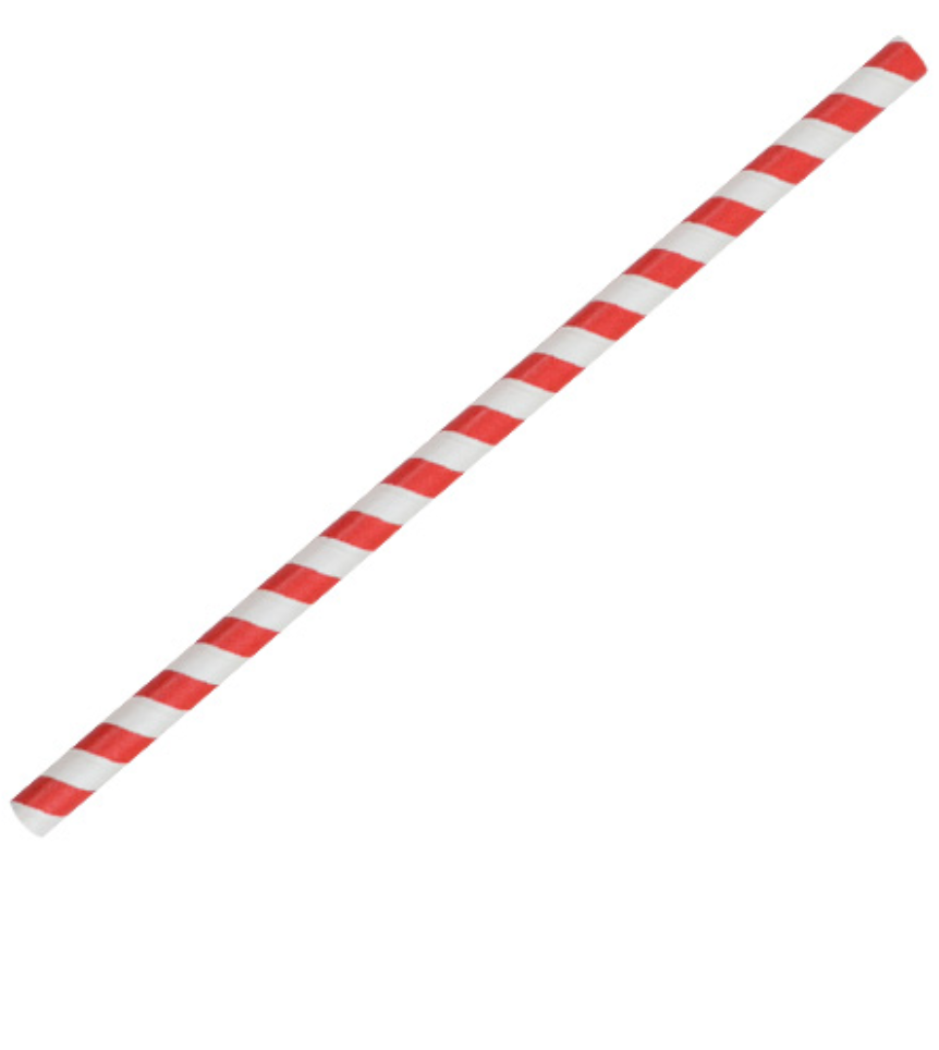 Jumbo Paper Straw Red Stripe (Carton of 2500)