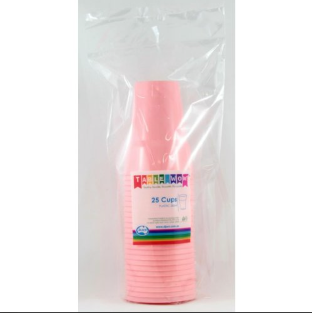 Light Pink Reusable Plastic Cups Pack/20