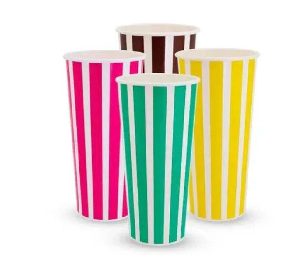 16oz Candy Stripe Milkshake Cup Carton/1000