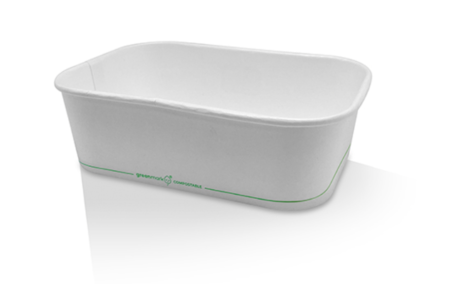 PLA Coated White Rectangular Container 650ml (Carton of 300)