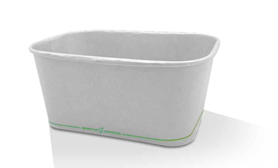 PLA Coated White Rectangular Container 1000ml Carton/300