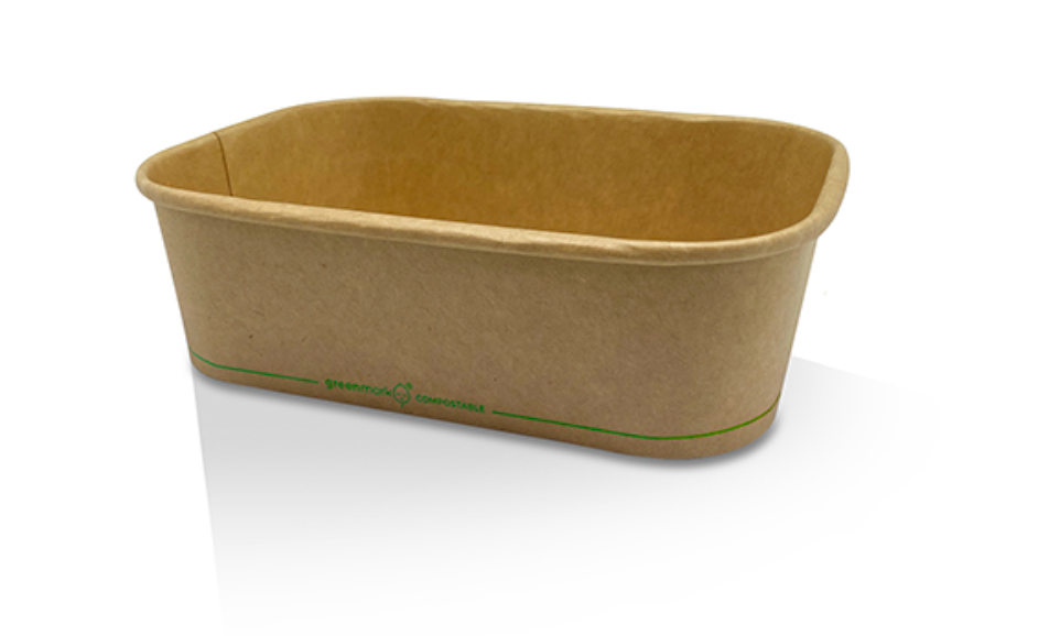 PP Coated Rectangular Kraft Container 650ml (Carton of 300)