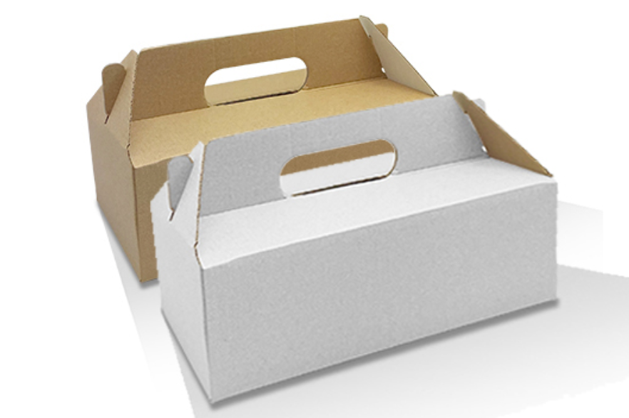 Portable Pack and Carry Catering Box Small White and Kraft (Carton of 100)