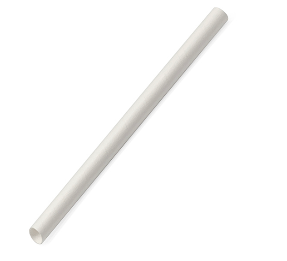 Paper Straw Bubble Tea Plain White (Carton of 1000)