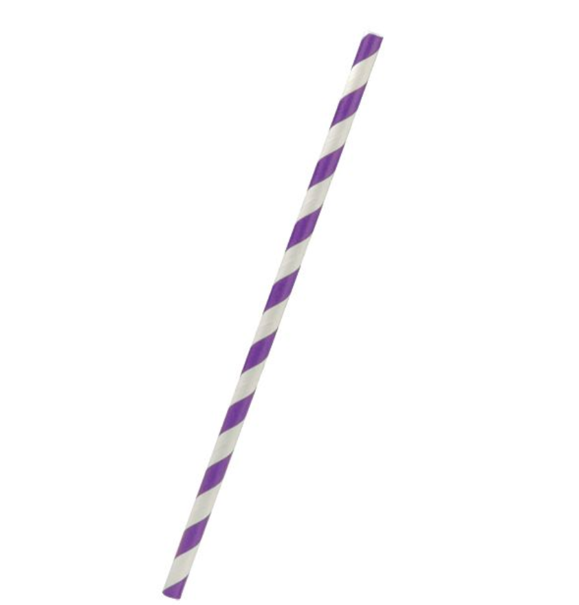 Regular Paper Straw Purple Stripe Carton/2500