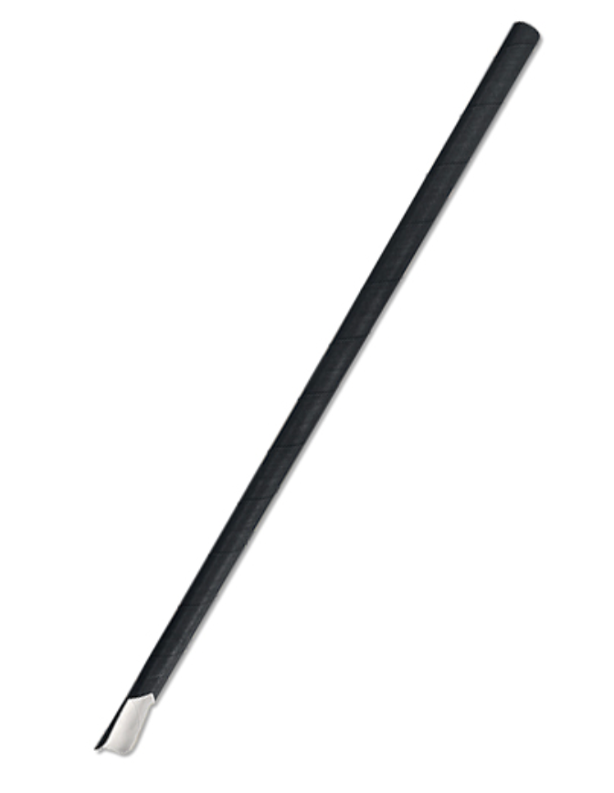 Paper Straw Spoon Black Carton/2500