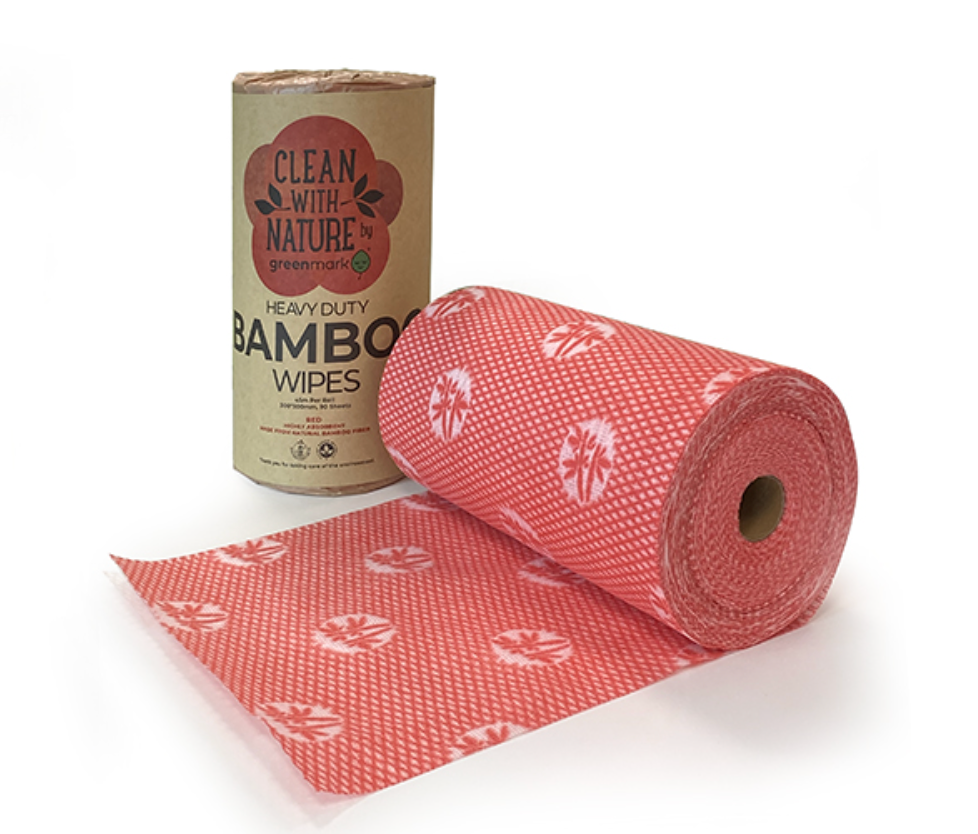 Heavy Duty Bamboo Wipes Red Colour Carton/6 Rolls