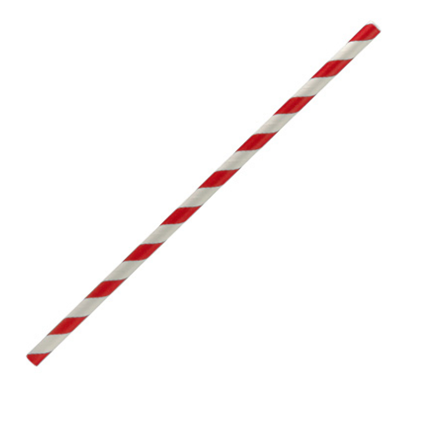 Regular Paper Straw Red Stripe (Carton of 2500)