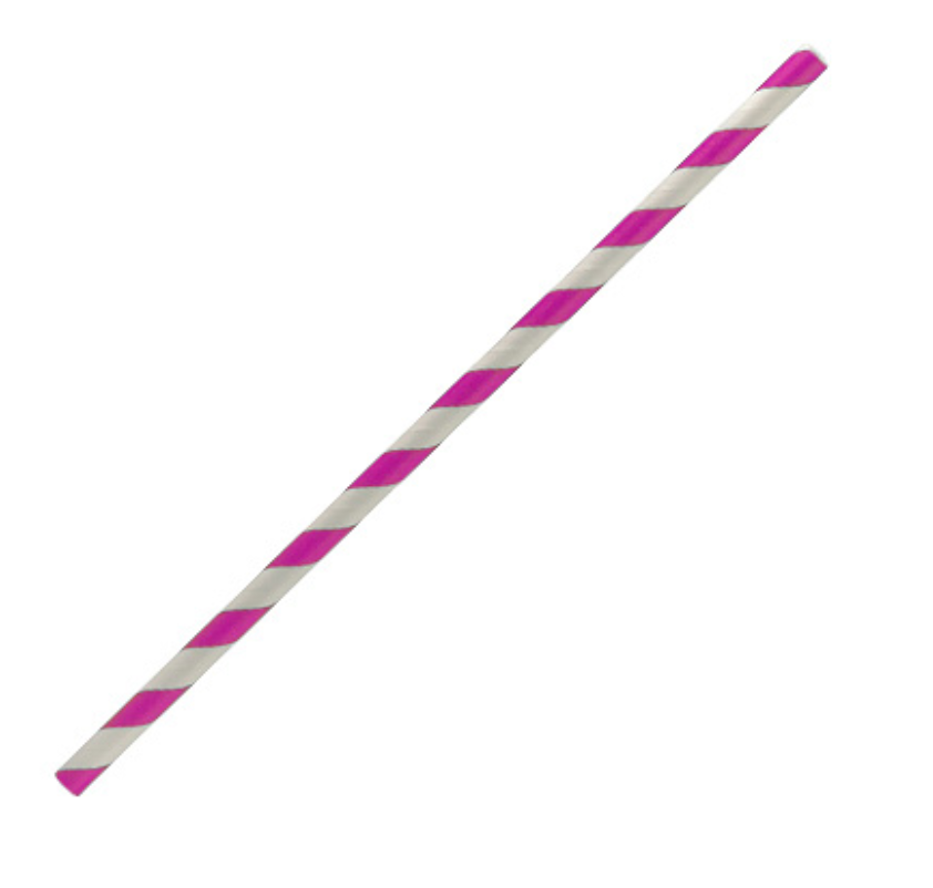 Regular Paper Straw Pink Stripe (Carton of 2500)