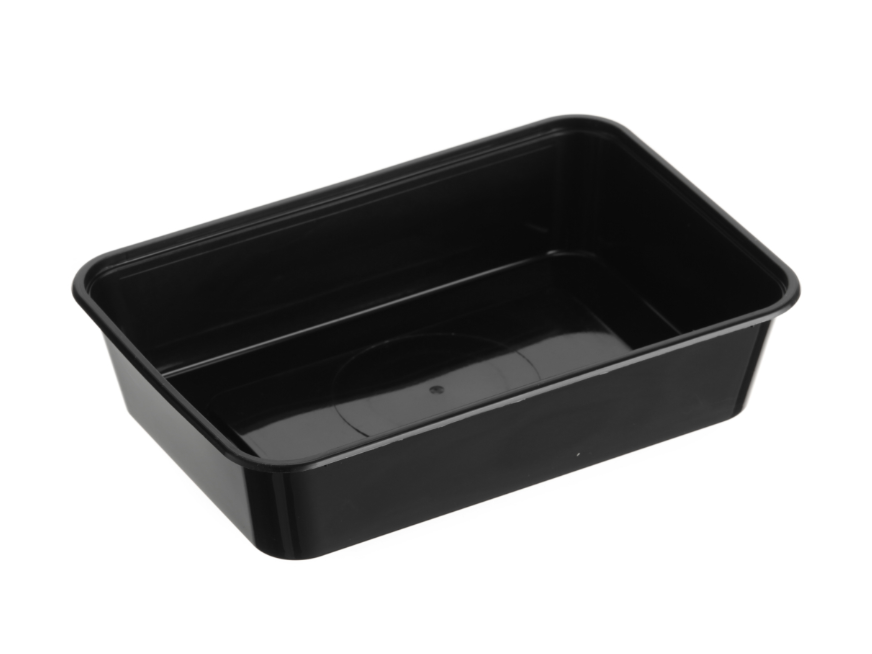 Genfac Black Plastic Container 500ml Carton/500