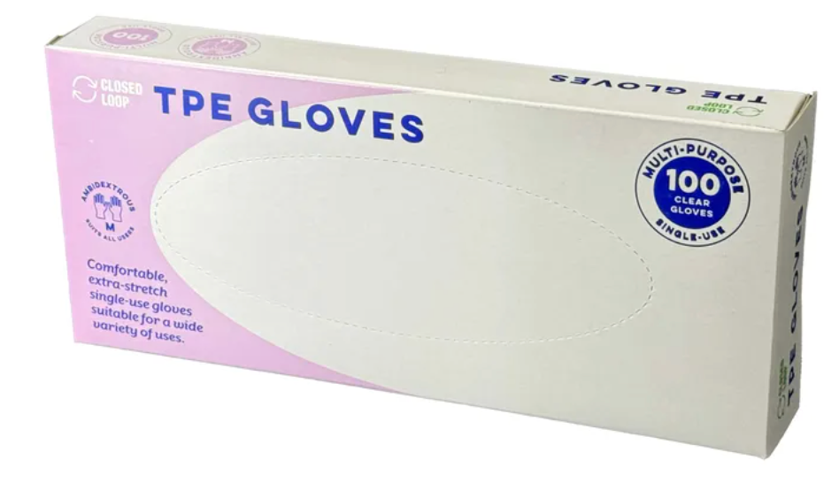 Closed Loop TPE Gloves Clear Medium Pack/100