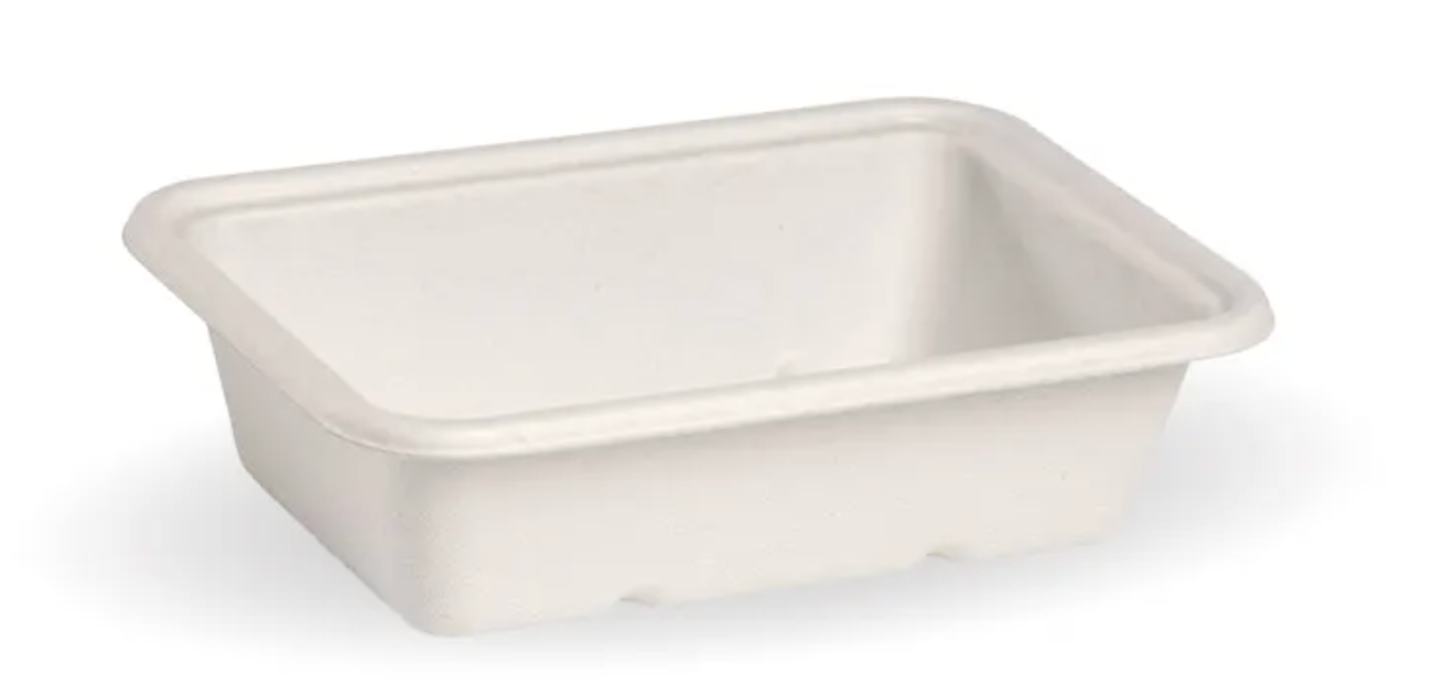 600ml White Plant Fibre Takeaway Base Carton/500